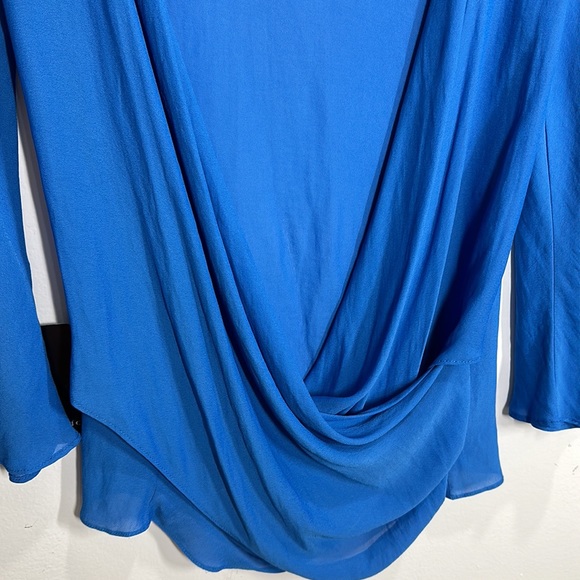 Zara Semi Sheer Open Back Blue Top - Picture 4 of 5